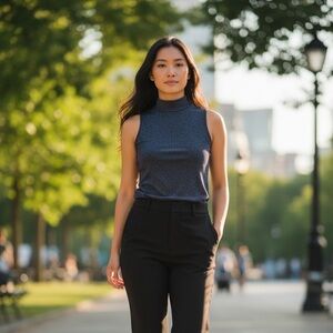 Vintage Wolford Shimmering Blue Metallic Tank Top SO5072